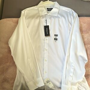 Men’s White Button down- slim fit size XL 17 32/33